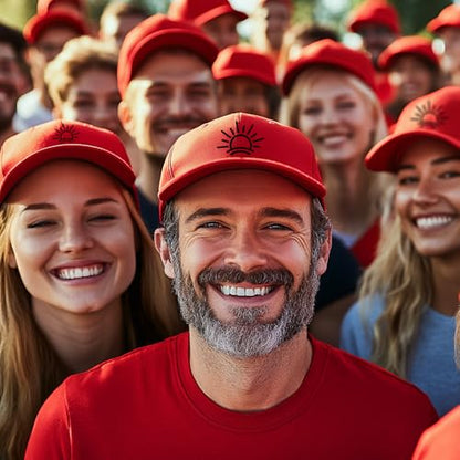 12 Pack Seamless Baseball Caps Wholesale Bulk - No Center Seam, DIY Friendly, Adjustable Breathable Lightweight for Men Women - color: Red