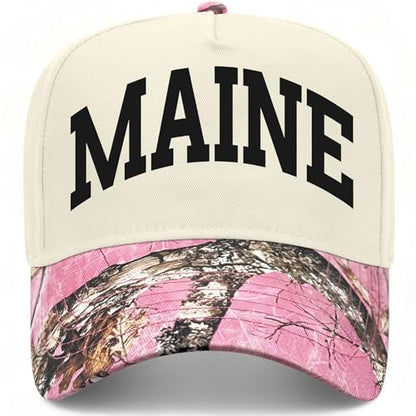 Maine Collegiate Hat - color: Pink Tree Camo/Natural