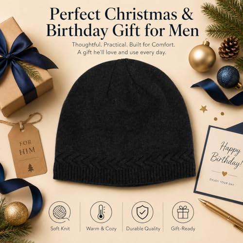Oversize XXL Winter Beanie Knit Hat for Men - color: D1-dark Grey