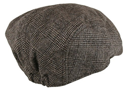 Wonderful Fashion Men's Herringbone Wool Tweed Newsboy IVY Cabbie Driving Hat - color: Lt.brown