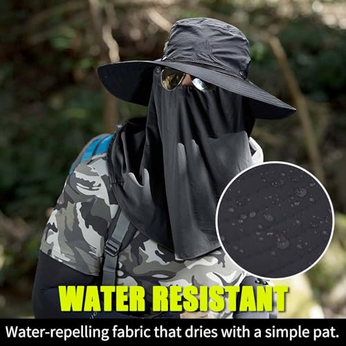 Cooltto L/XL/XXL Wide Brim Sun Hat UPF 50+ UV Protection Boonie Hat - color: Slate Grey, size: Medium-Large