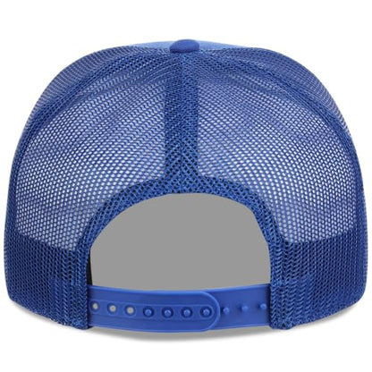 Lids Blank Essential 5-Panel Trucker Adjustable Snapback Hat - color: Royal Blue