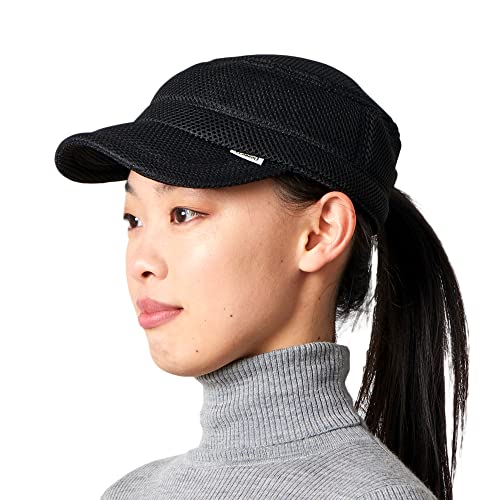 CHARM Mens Cadet Hat Kpop Caps - Womens Military Cadet Hat Korean Style Baseball Cap Mesh Fabric - color: Black