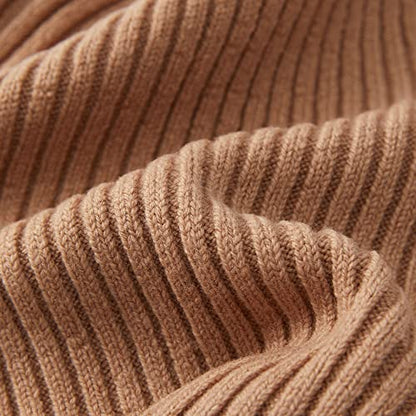 100% Merino Wool Cuff Beanie Hat, Unisex Warm Winter Caps Soft, Breathable & Cozy Stretchy Knitted Cuffed Cap - color: Camel
