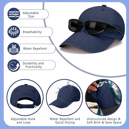 ZOORON Soft Brim Baseball Cap Low Profile Unstructured Dad Hat, Adjustable Washer Friendly Sport Hats for Golf Running - color: 1pack-navy Blue