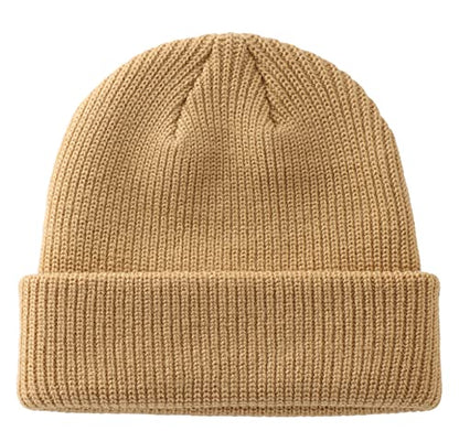 Connectyle Classic Double Layer Knit Beanie Hat Warm Thick Acrylic Winter Hats Daily Cuffed Beanies Watch Hat for Men Women - color: Khaki