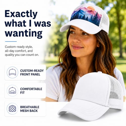 IEUM 10 Pack Design Your Own Blank Trucker Hats for Sublimation