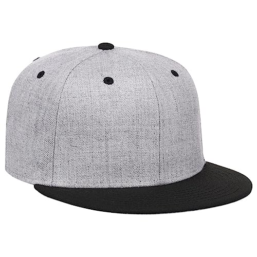 Lids Blank Dime Adjustable Snapback Hat - color: Heather Grey/Black