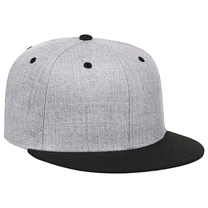 Lids Blank Dime Adjustable Snapback Hat - color: Heather Grey/Black