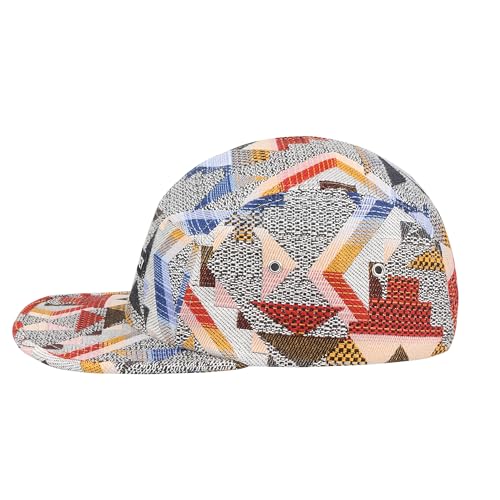 5 Panel Camper Hat | Multi-Color Unique Designs | Caps for Men & Women | Large or X-Large - color: Geo Red Lowkey, size: 7 1/4-7 3/8
