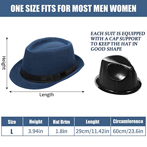 Haysandy 10 Pack 1920s Fedora Hats for Men Short Brim Sun Panama Hats for Men Women Party Costume - color: Multicolor