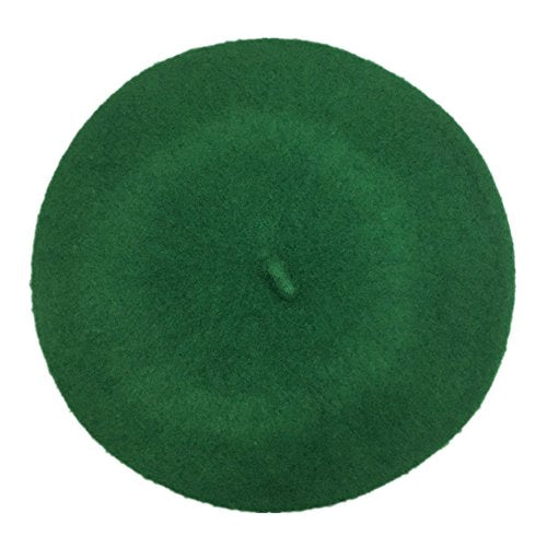 Kids Girls Boys Solid Color Classic French Style Beret Beanie Hat - color: Blackish Green