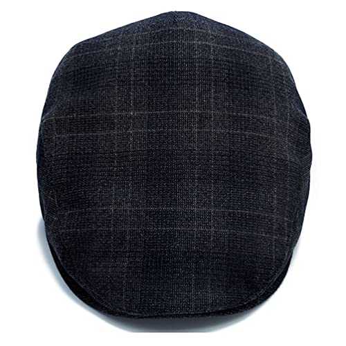 Men's Newsboy Cap with Earflaps Flat Ivy Caps Gatsby Golf Cabbie Hats - color: Dark Blue