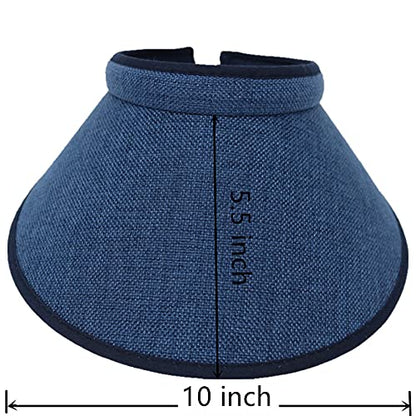 PRO.FASHION Women's Summer Sun UV Protection Visor Wide Brim Clip on Beach Pool Golf Cap Hat-Polyester - color: Navy