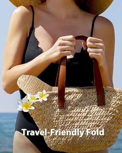 Sun Beach Hats Women Floppy Summer Sunhat with Wide Brim Packable Foldable Travel Accessories - color: Khaki, size: Large