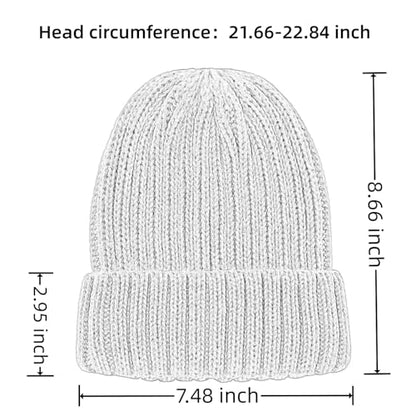 Connectyle Women's Rib Knit Cuffed Beanie Hat Stretch Acrylic Winter Hat Thick Warm Snow Ski Cap - color: Red