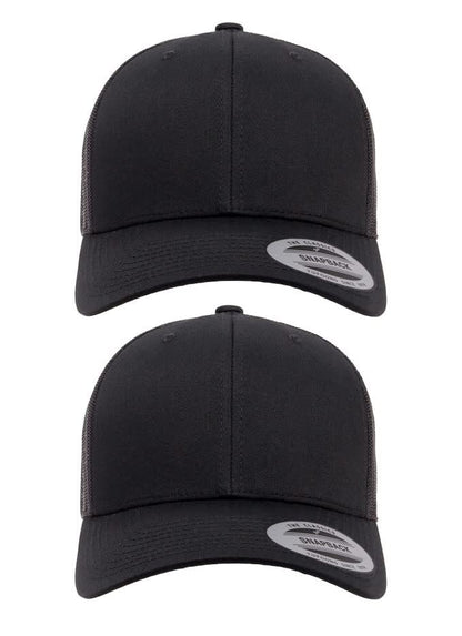 Yupoong Yp Classics Retro Trucker Cap - color: Black, size: One Size, style: 2 Pack