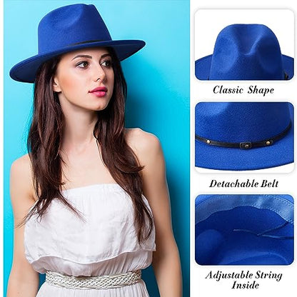 Hercicy 6 Pcs Fedora Hats for Women Men - color: Bright Colors