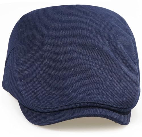 Newsboy Hats for Men Flat Cap Adjustable Irish Cabbie Ivy Driving Hunting Hat - color: Navy