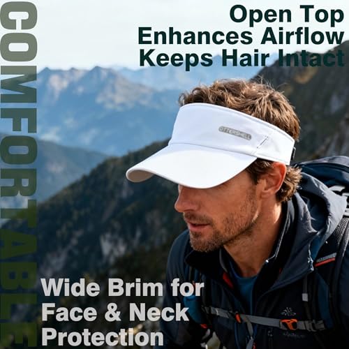 Sports Sun Visor with Eyewear Slots, Adjustable Athletic Visor for Running, Golf, Tennis, Fishing. - color: Light Gray