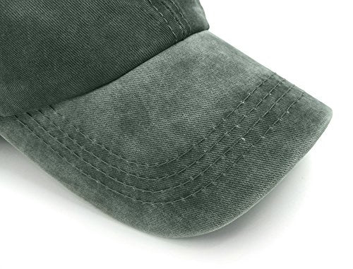 Glamorstar Classic Unisex Baseball Cap Adjustable Washed Dyed Cotton Ball Hat - color: Army Green