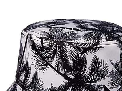 Quanhaigou Unisex Sun Hats, Fashion Beach Bucket Hat for Men Women,Summer Outdoor Boonie Cap Breathable Packable - color: Coco Black White