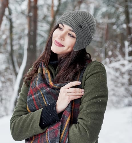 HiRui Knit Beanie Hats Winter Hats Ear Covers for Men Women-Warm Daily Headwear - color: Gray
