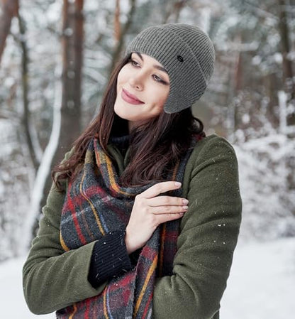 HiRui Knit Beanie Hats Winter Hats Ear Covers for Men Women-Warm Daily Headwear - color: Gray