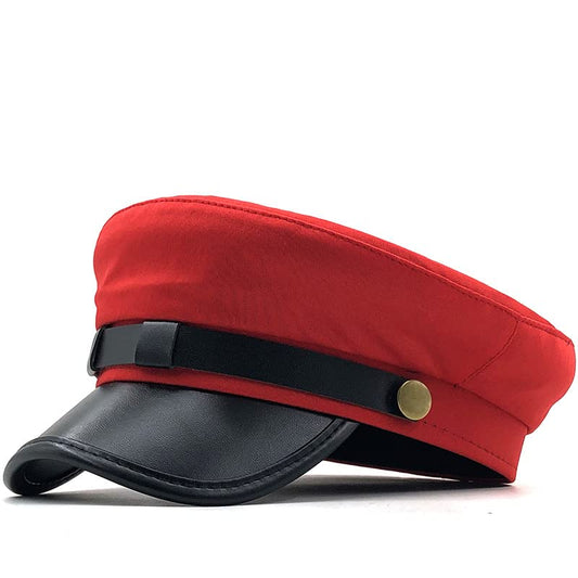 Chauffeur Hat for Men Women Vintage Newsboy Cap Costume Hats Beret Cap - color: Red