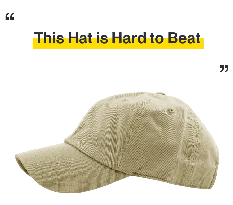 KBETHOS® Classic Washed Cotton Baseball Cap - color: Khaki