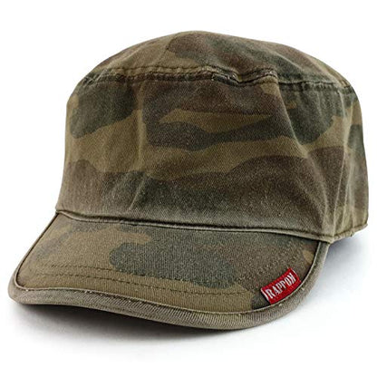 Armycrew Cotton Washed Cadet Style Army Cap - color: Woodland
