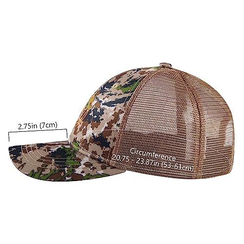BASSDASH Altimate Fishing Hat Mesh Back for Men Women Adjustable Baseball Trucker Cap - color: Highland
