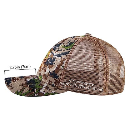 BASSDASH Altimate Fishing Hat Mesh Back for Men Women Adjustable Baseball Trucker Cap - color: Highland