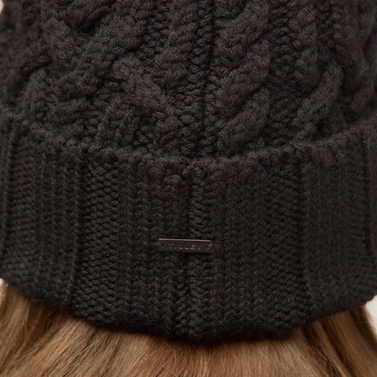 Tilley Unisex Adult Pom Pom Cable Beanie - color: Black, size: One Size
