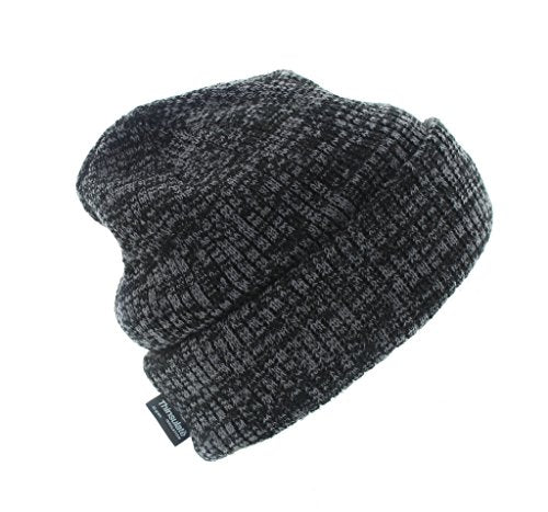 Milani Thinsulate 40 Gram Windchill Insulated Winter Cold Weather Beanie Skull Cap - color: Black/Light Gray