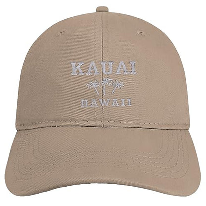 Trendy Apparel Shop Kauai Hawaii Embroidered Brushed Cotton Cap - color: Khaki