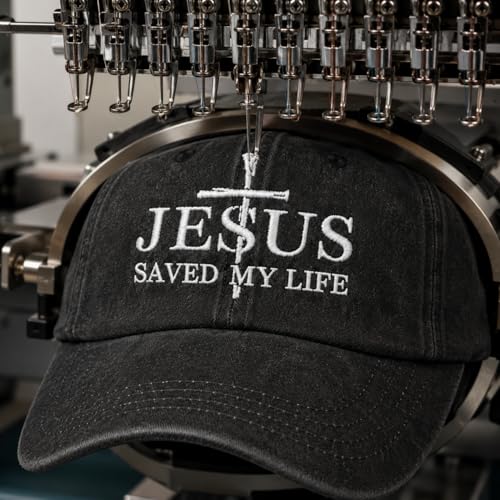 Man of God Husband Dad Embroidered Hat Camping Caps for Women - color: Jesus Saved My Life 35