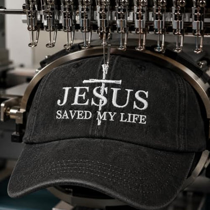 Man of God Husband Dad Embroidered Hat Camping Caps for Women - color: Jesus Saved My Life 35