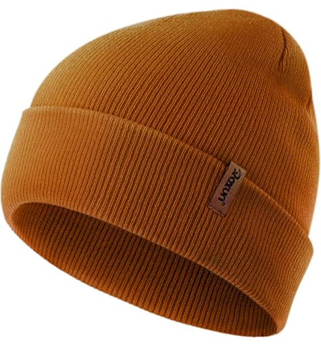 ROXUN Beanie for Men/Women Winter Hat Soft Warm Unisex Skull Stocking Cap - color: Caramel