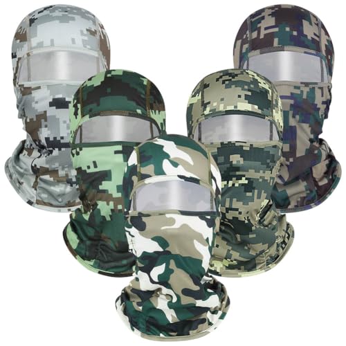 Camo Balaclava Ski Mask UV Face Cover for Motorcycle Hunting - color: Stylish Color-5pcs