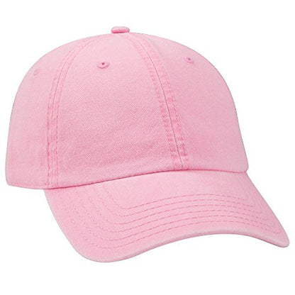 OTTO Garment Washed Pigment Dyed Cotton Twill 6 Panel Low Profile Dad Hat - color: Pink