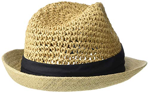Steve Madden Women's Steve Madden Paper Crochet Straw Fedora with Band - color: Black