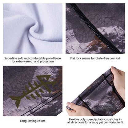 BASSDASH Winter Balaclava Fleece Ski Mask Ninja Hood Neck Warmer Fishing Hunting - color: Forest Camo