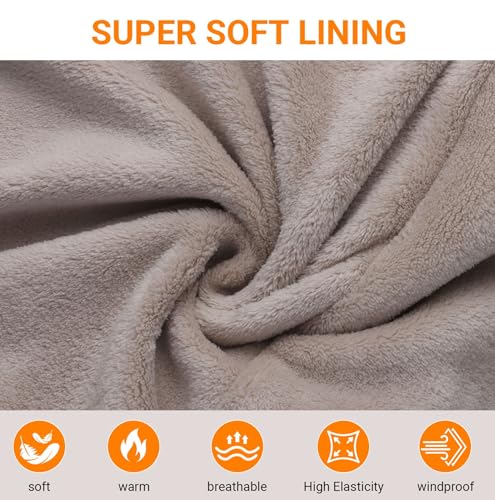 Balaclava Ski Mask Winter Windproof Fleece Face Mask for Men and Women Thermal Cold Weather Gear Motorcycle Hood - color: Khaki
