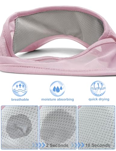 vidsel Sport Sun-Visor Hat Men Women, Summer UV Protection Stretchy Visor - color: Pink