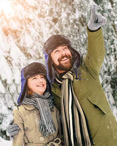 Trapper Hat Winter Hats for Men Trooper Hunting Ski Hat Women Ear Flap Windproof Mask - color: Blue
