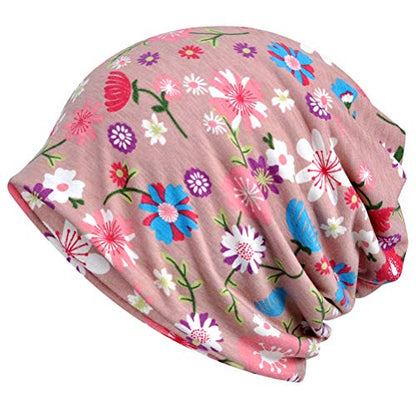 Ababalaya Womens Cotton Summer Beanie Chemo Headwear Sleep Cap - color: C-1414pack