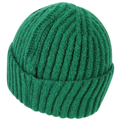 Heavyweight Thick Knit Warm Winter Beanie - color: Green