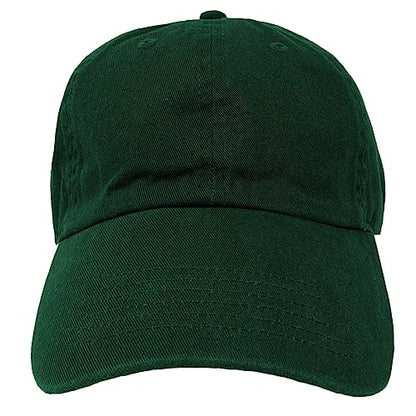 Glory Max 100% Cotton Baseball Cap Classic Plain Low Profile Golf Dad Hat Buckle Adjustable - color: Hunter Green