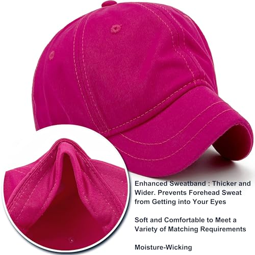 Loneshark Short Brim Baseball Cap for Running Small Bill Umpire Hat - color: Hotpink